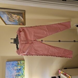 Light Pink pull-on pant with grommet trim